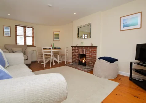 The living area at Happy Days, Poughill