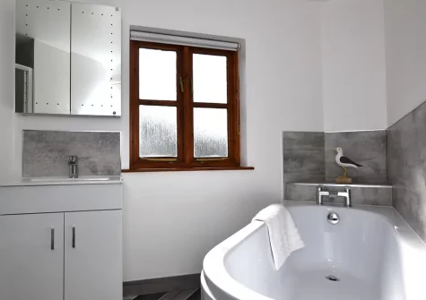 The bathroom at Happy Days, Poughill