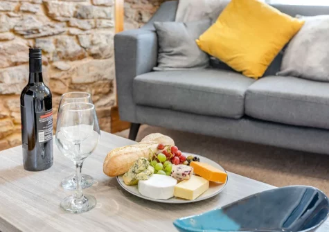 The living room at Harbour Echo, Brixham