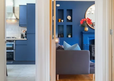 The living room & kitchen at Harbour Heights, Brixham