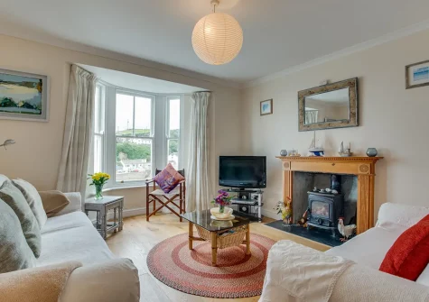 The living room at Harbour Lights, Porthleven