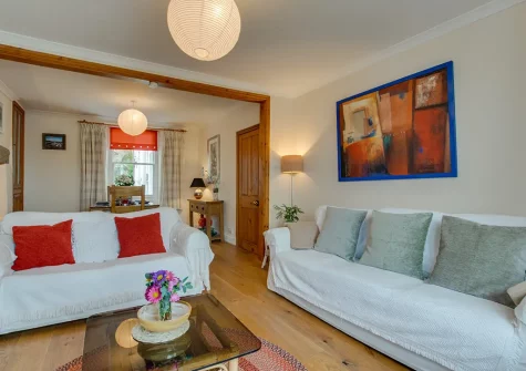 The living room at Harbour Lights, Porthleven
