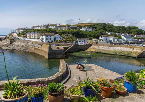 The view from the patio & outdoor sitting area at Harbour Lights, Porthleven