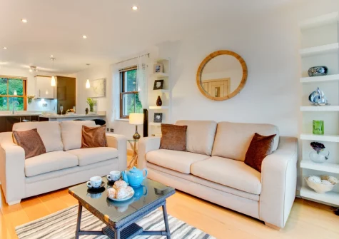 The living area at Harbour View, Looe