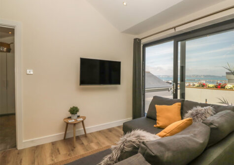 The living area at Harbour View Retreat, Brixham