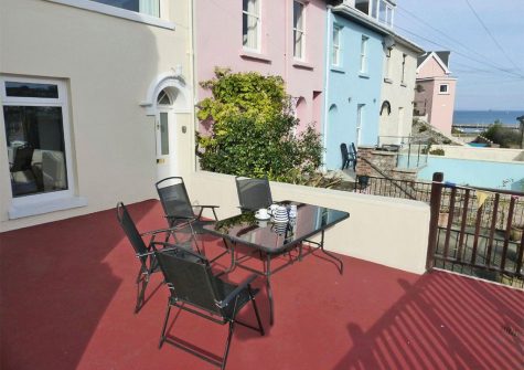 The patio at Harbour Watch, Brixham