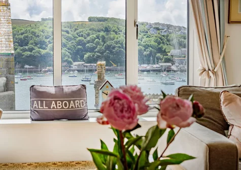 The view from the living room at Harbour's Reach, Fowey
