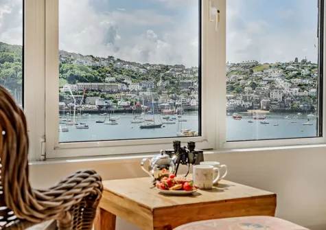 The view from bedroom #1 at Harbour's Reach, Fowey