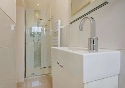 Bedroom #2 en-suite shower room at Harbour's Reach, Fowey