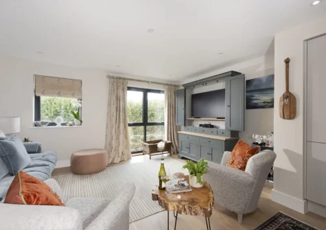 The living area at Harlyn Folly, Harlyn