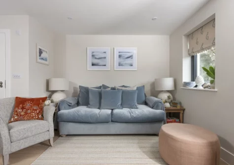 The living area at Harlyn Folly, Harlyn