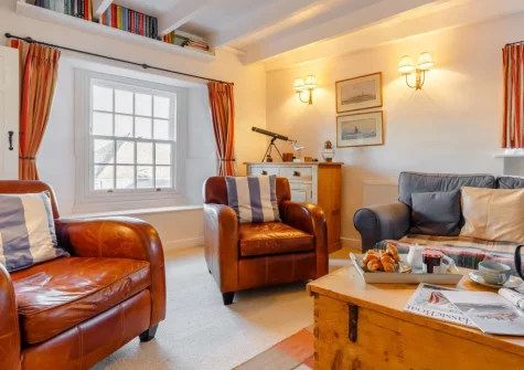 The living room at Hart Cottage, Polruan