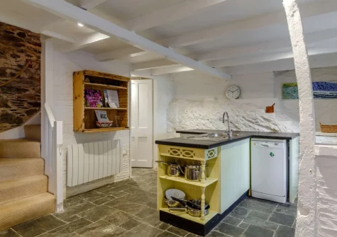The kitchen at Hart Cottage, Polruan