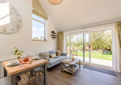 The living & dining area at Hartnolls Lodge, Woolacombe