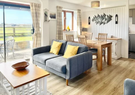The living & dining area at Harvest Cottage, Padstow