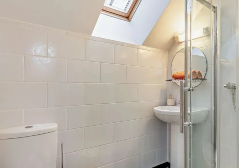 The first floor shower room at Hayloft, Arscott, Holsworthy