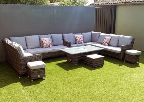 The enclosed garden & outdoor sitting area at Hayloft, Arscott, Holsworthy