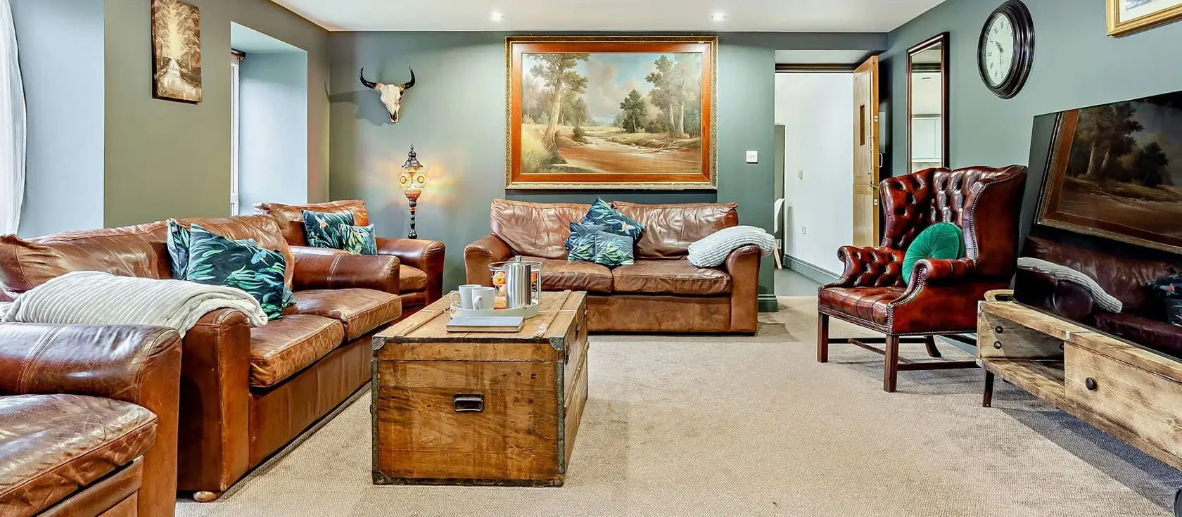 Hayloft, Arscott, Holsworthy is a stunning six-bedroom barn conversion with heated hot tub and gardens, perfect for large family gatherings. Enjoy rural charm on the Devon-Cornwall border, near to Bude's beaches and countryside attractions.