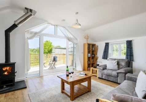 The living area at Hayloft at Trevissick Farm, Porthtowan