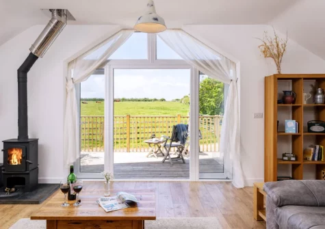 The living area at Hayloft at Trevissick Farm, Porthtowan