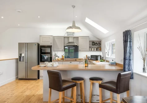 The kitchen & dining area at Hayloft at Trevissick Farm, Porthtowan