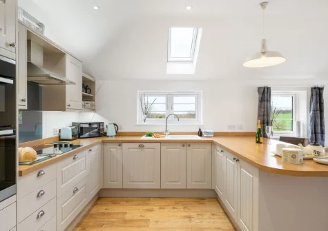The kitchen at Hayloft at Trevissick Farm, Porthtowan
