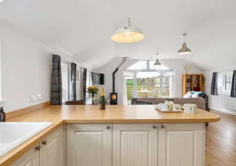 The kitchen at Hayloft at Trevissick Farm, Porthtowan