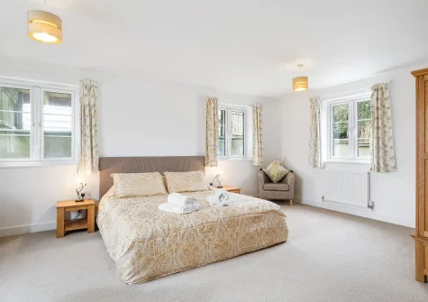 The bedroom at Hayloft at Trevissick Farm, Porthtowan
