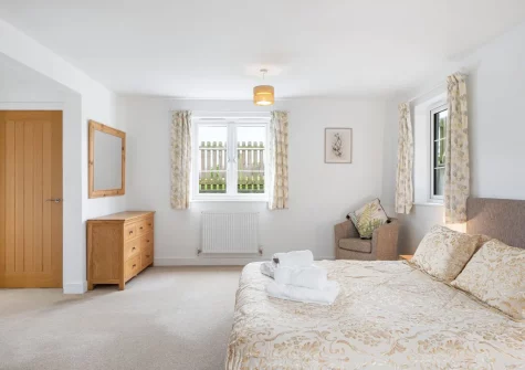 The bedroom at Hayloft at Trevissick Farm, Porthtowan