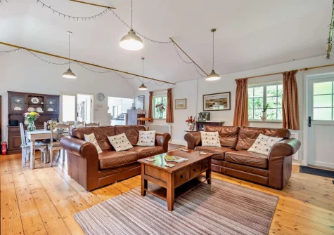 The living area at Haytor Vale Lodge, Haytor