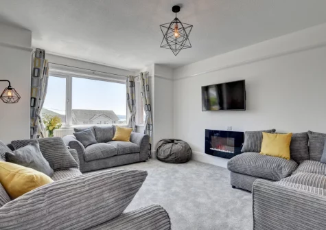 The living room at Heather Lea, Woolacombe