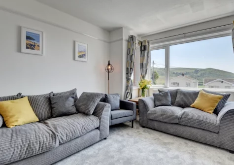 The living room at Heather Lea, Woolacombe