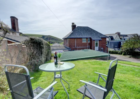 The rear garden & outdoor sitting area at Heather Lea, Woolacombe