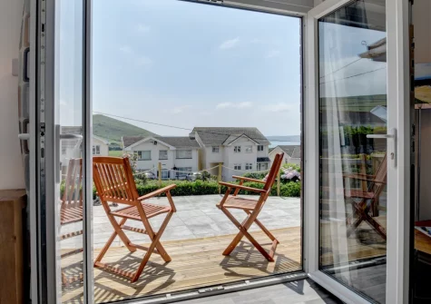 Step out on to the south-facing patio at Heather Lea, Woolacombe