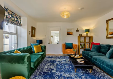 The living room at Helebridge House, Marhamchurch