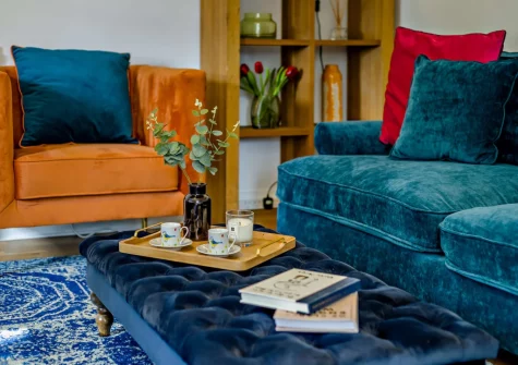 The living room at Helebridge House, Marhamchurch