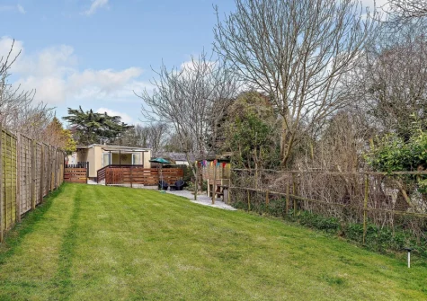 The lage enclosed garden at Here Tiz, St Day