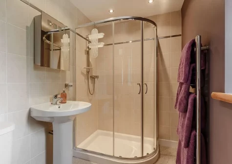 Bedroom #1 en-suite shower room at Heritage Cottage, Bokiddick