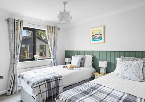 Bedroom #3 at Heron Lodge, 10 Roadford Lake Lodges, Broadwoodwidger