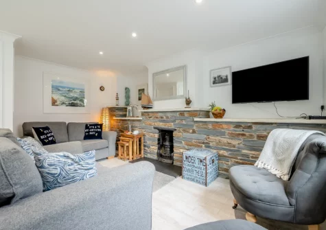The living area at Hideaway Cottage, Padstow