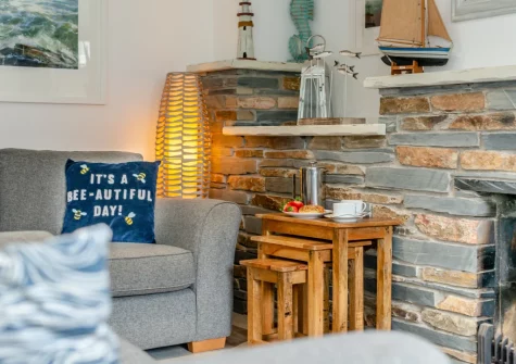 The living area at Hideaway Cottage, Padstow
