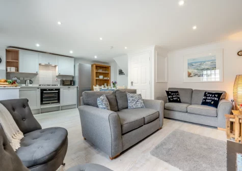 The living area at Hideaway Cottage, Padstow