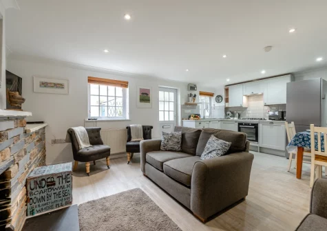 The living area at Hideaway Cottage, Padstow