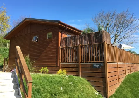 Outside Hideaway Lodge, Bossiney