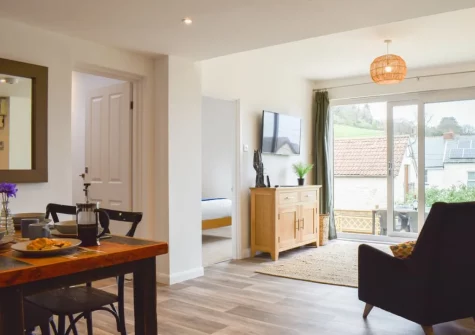 The living & dining area at High Tide, Combe Martin