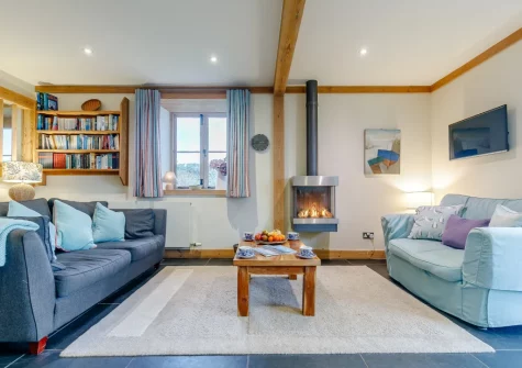 The living area at Highcliff Cottage, Sennen
