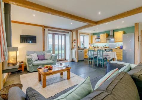 The living area at Highcliff Cottage, Sennen