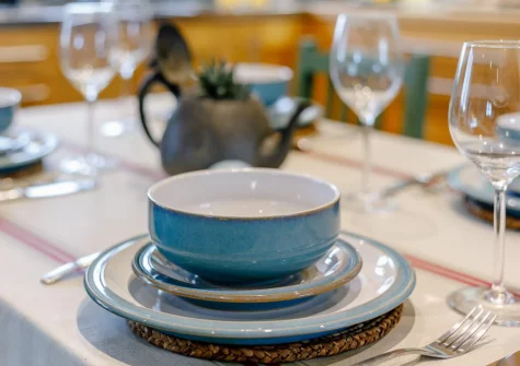 The dining area at Highcliff Cottage, Sennen
