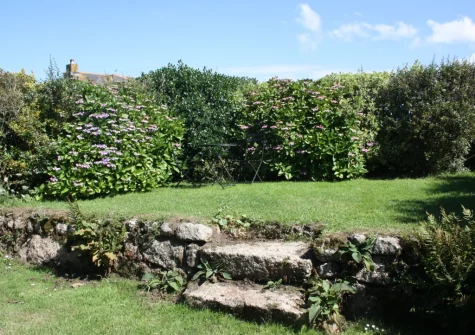 The rear garden at Highcliff Cottage, Sennen