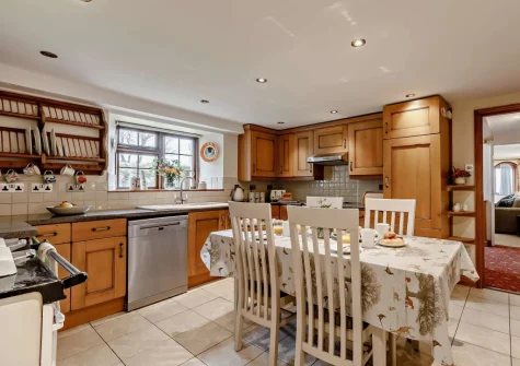 The kitchen at Higher Hodges Farmhouse, Combe Martin